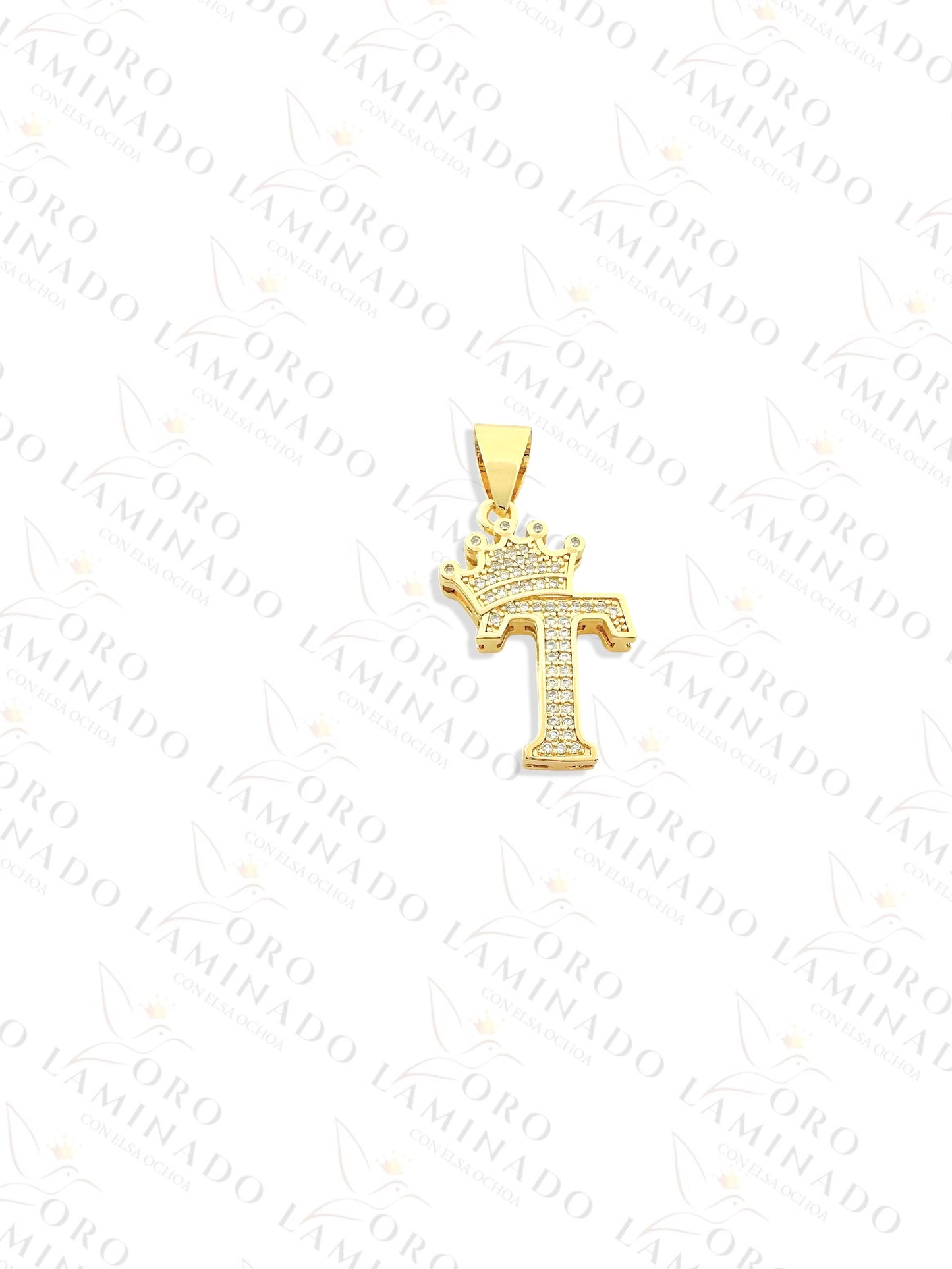 Gold Filled Letter "T" Crown Pendant B168