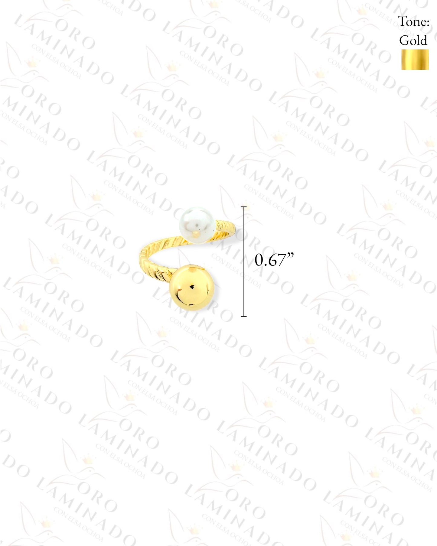 Adjustable Gold and Pearl Ring (Gold Filled) C29