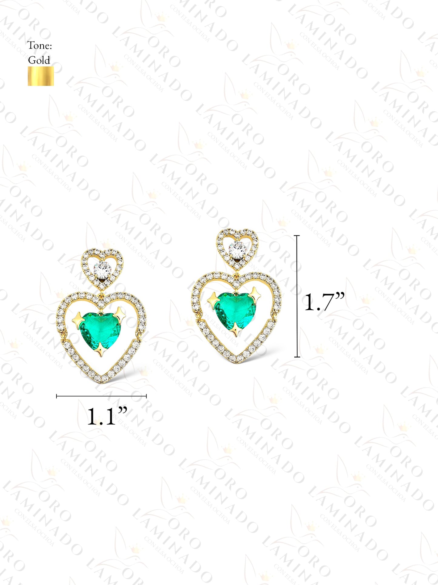 High Quality Blue Heart Earrings C460