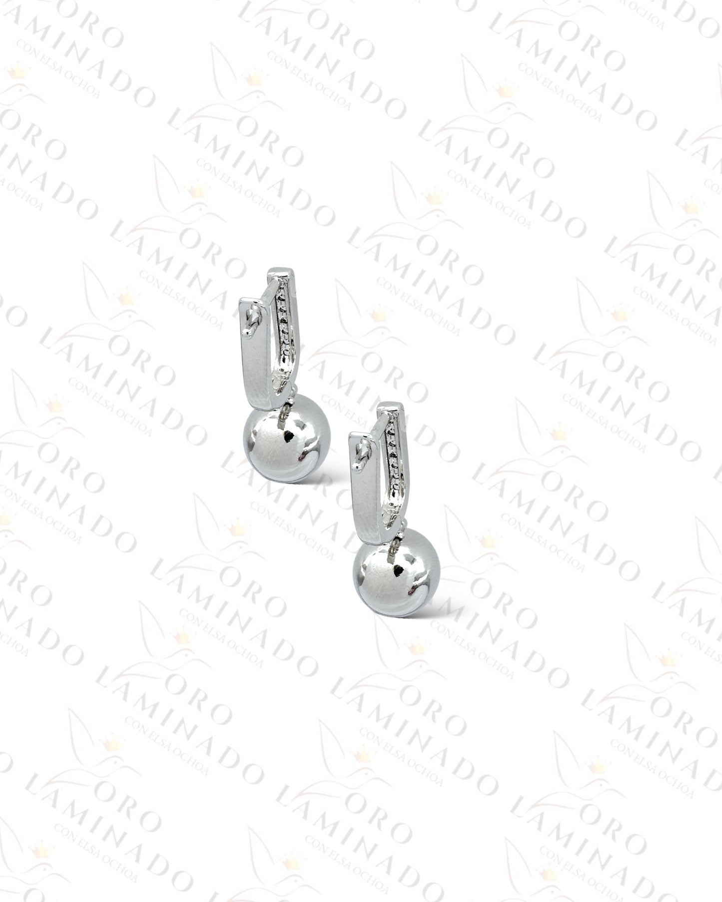 High Quality Silver Ball Hoop Earrings B476