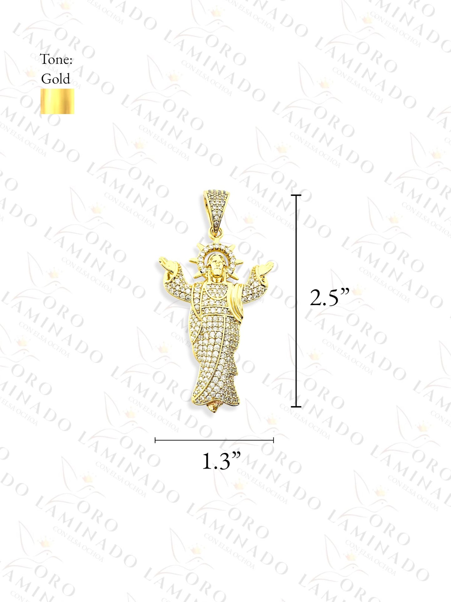 Gold Filled High Quality Christ with Open hands Pendant Y435