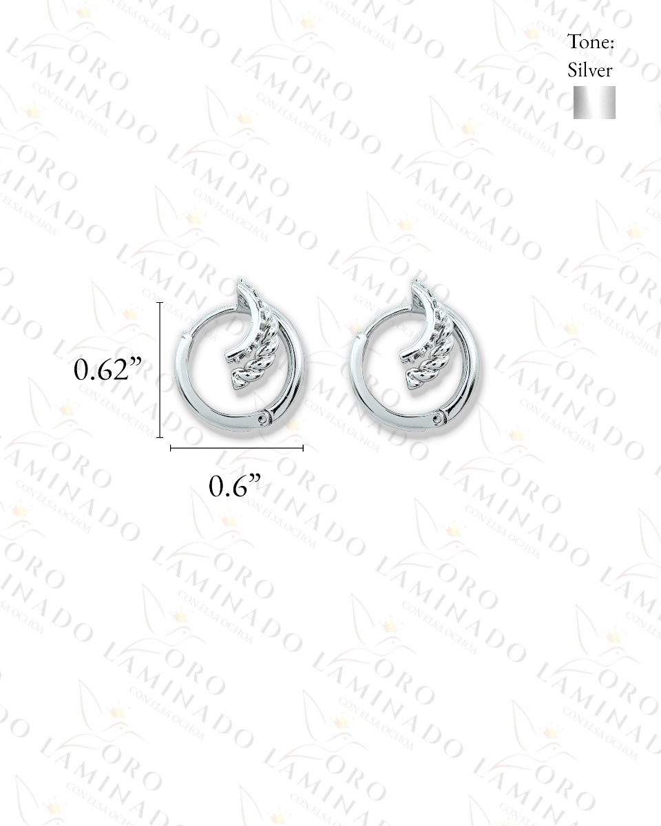 High Quality Silver Triple Design Hoop Earrings C79