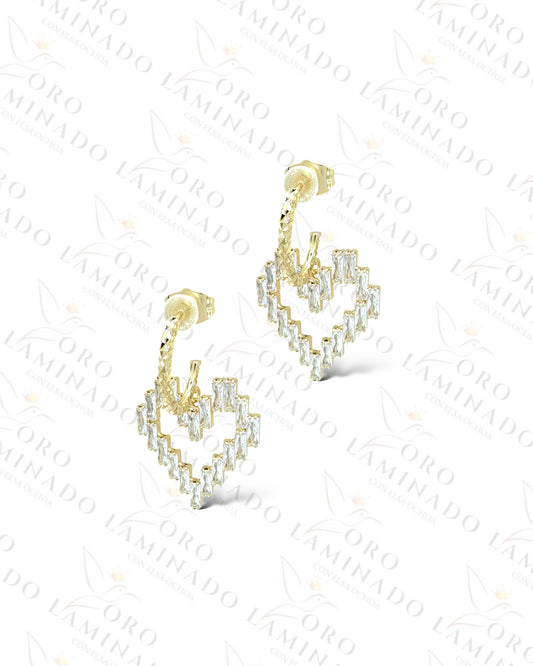 High Quality Crystal Heart Earrings R460