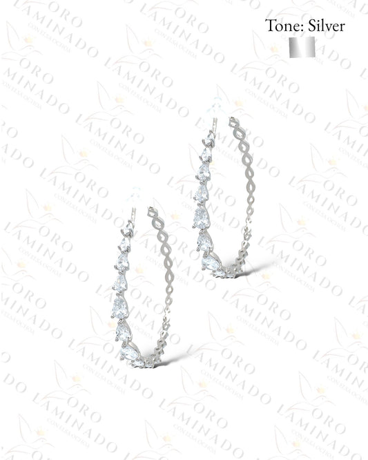 High Quality Diamond Hoop Earrings C319