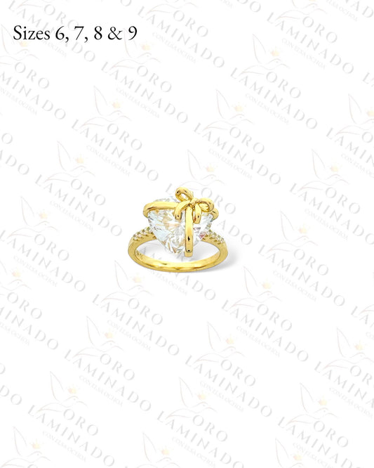 High Quality Crystal Heart Gift Ring (Gold Filled) R61