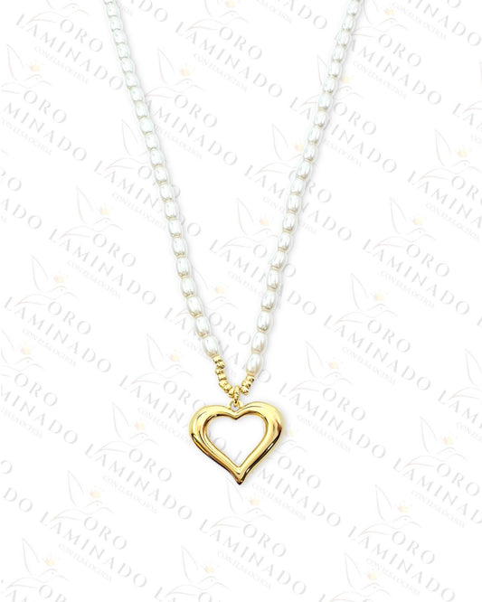 High Quality Heart Pearl Necklace Y148