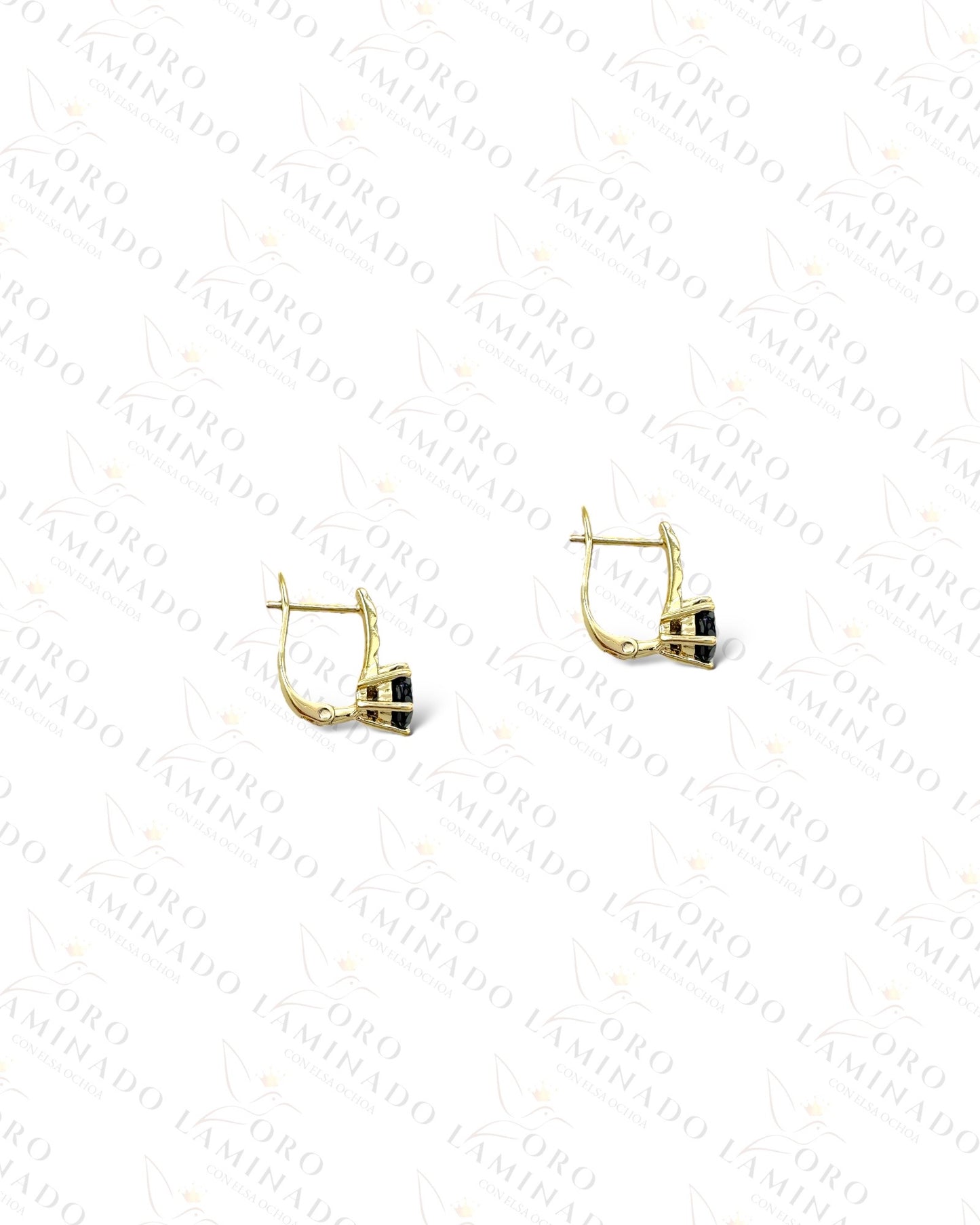 High Quality Black Round Stone Earrings R127