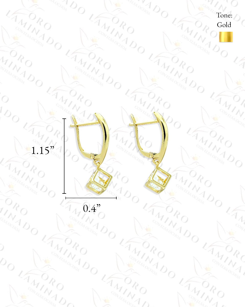 High Quality Golden Cube Earrings  B445