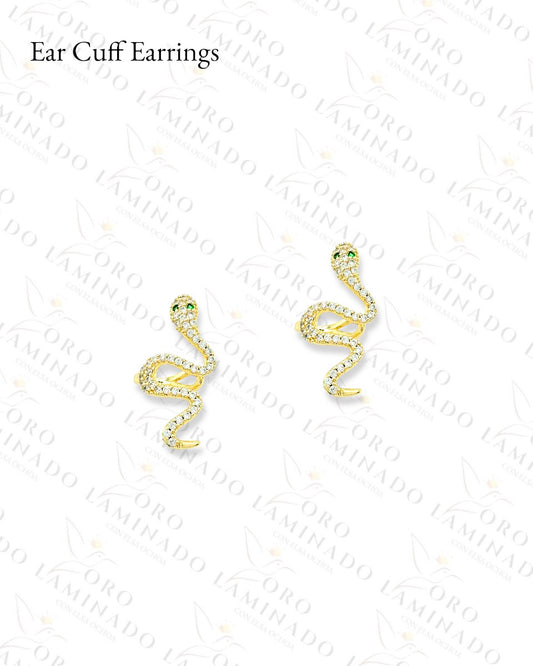 Gold Filled Diamond Snake Ear Cuff Earrings C458