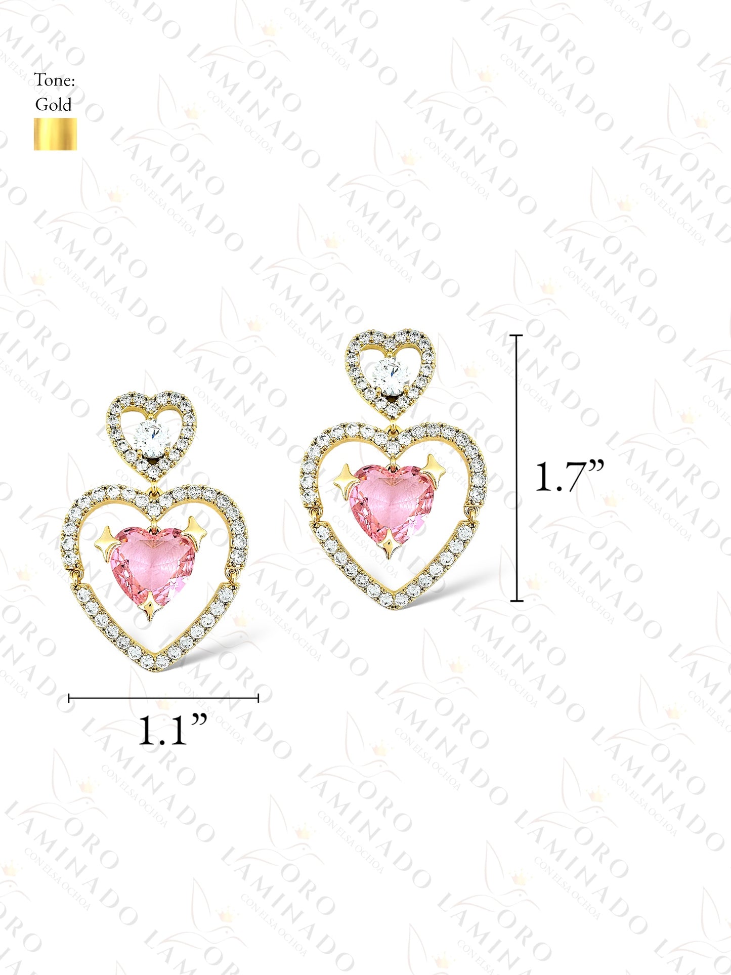 High Quality Pink Heart Earrings C461