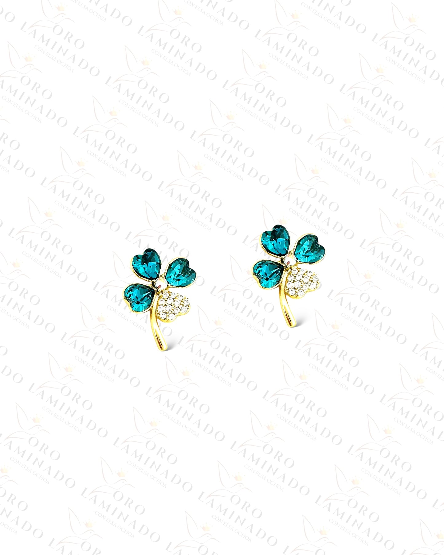 High Quality Blue Clover Earrings C428