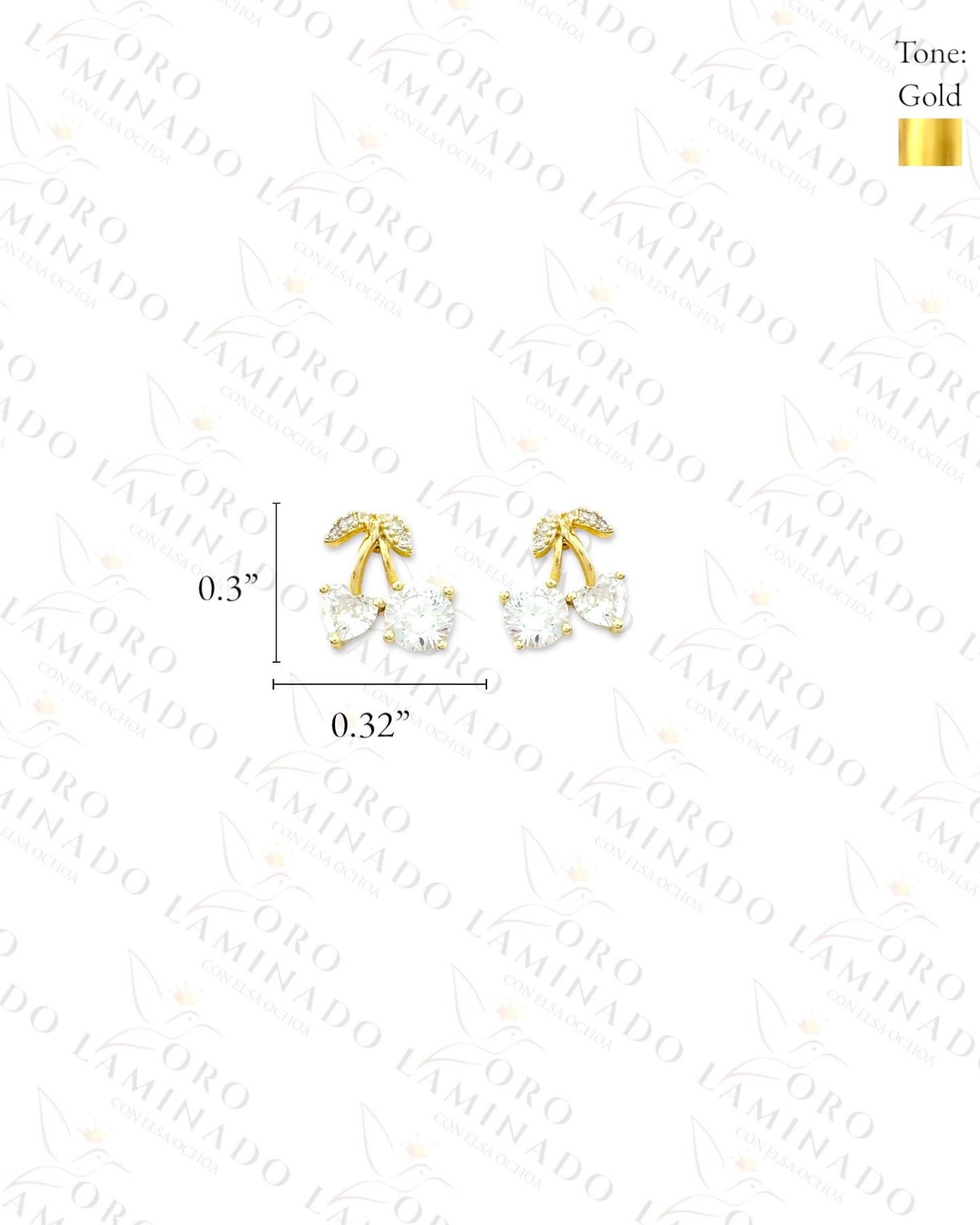 High Quality Mini Crystal Cherry Set (Gold Filled) Y113