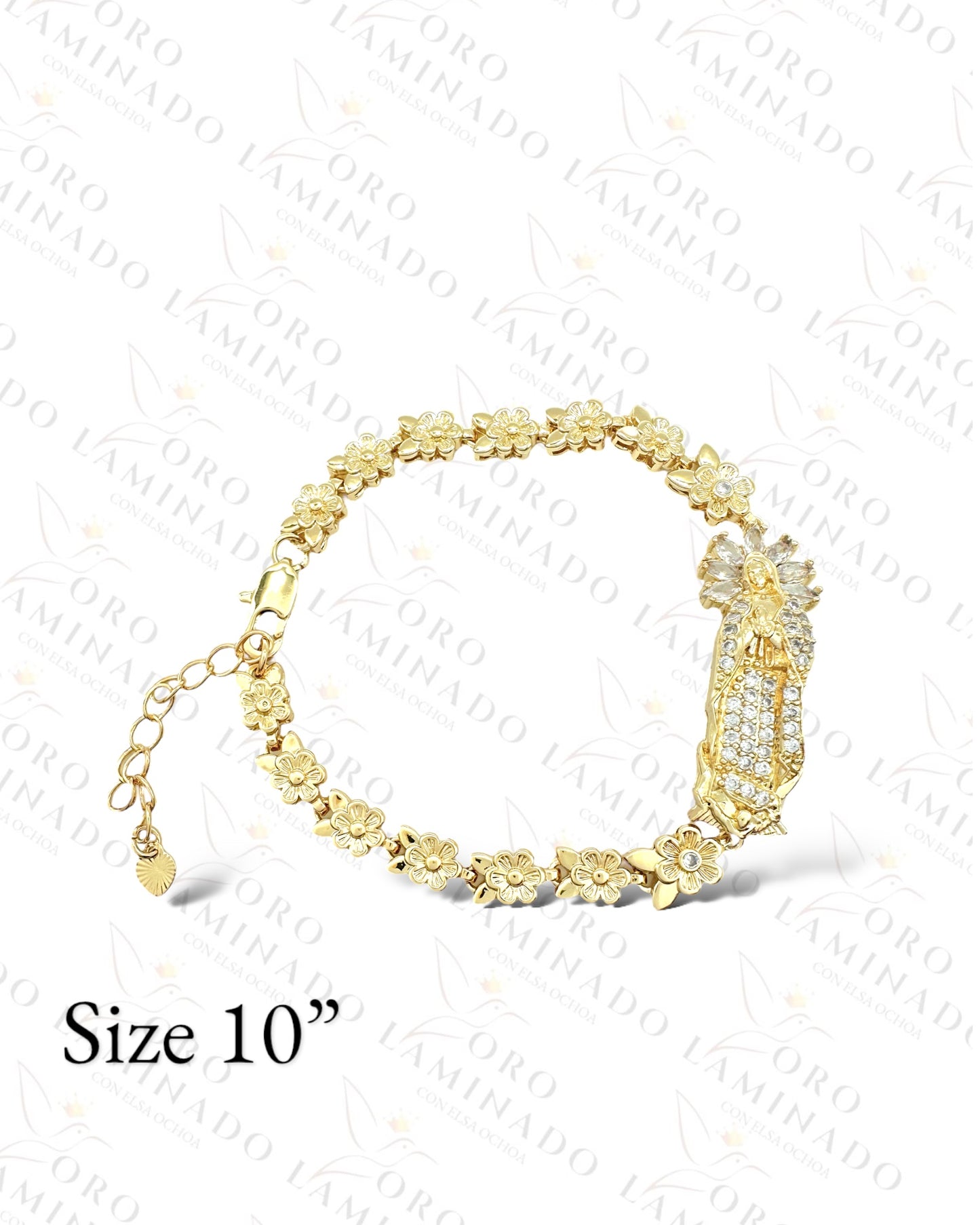 Virgen de Guadalupe Clear Flower Bracelet C105