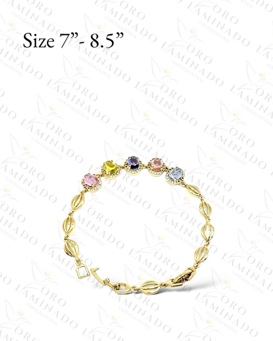 High Quality Multicolor Round Stone Bracelet B393