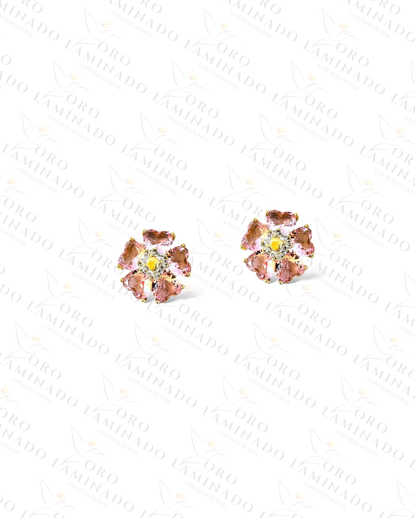 High Quality Pink Flower Earrings C378