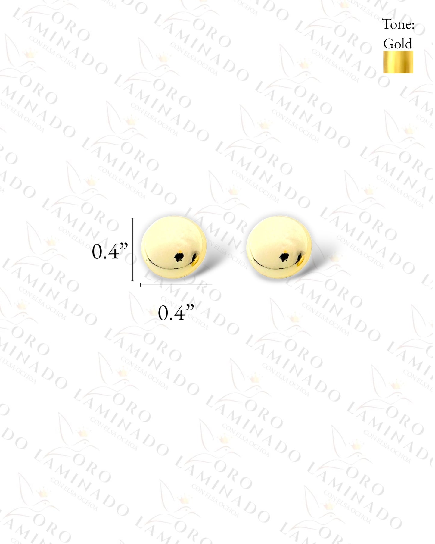 High Quality Gold Button Earrings Y431