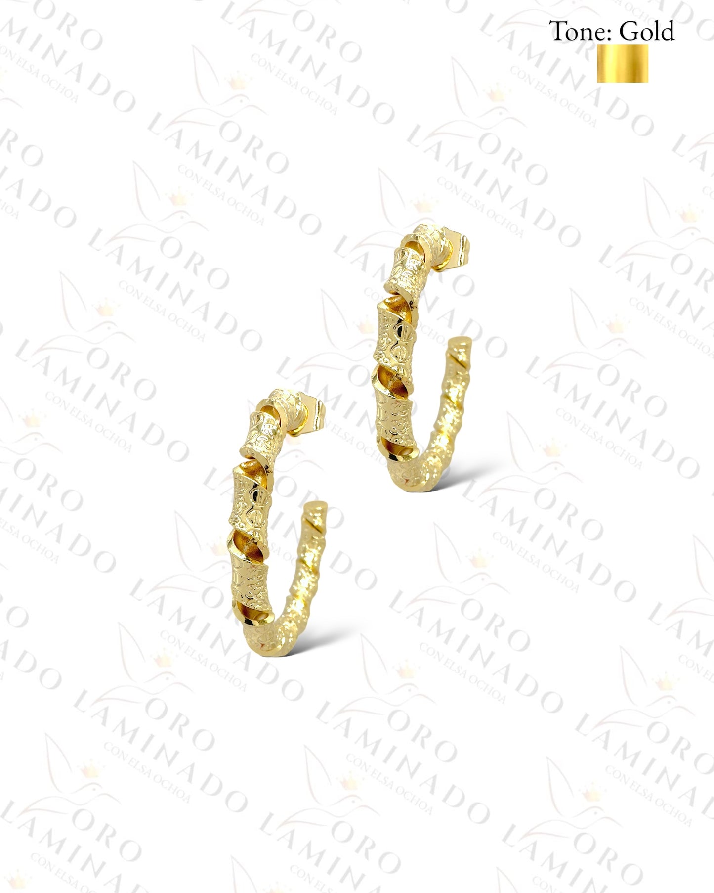 High Quality Twisted Design, Gold Hoop Earrings C221