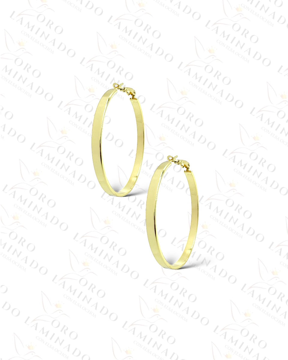 High Quality Gold Plain Hoop Earrings Y355