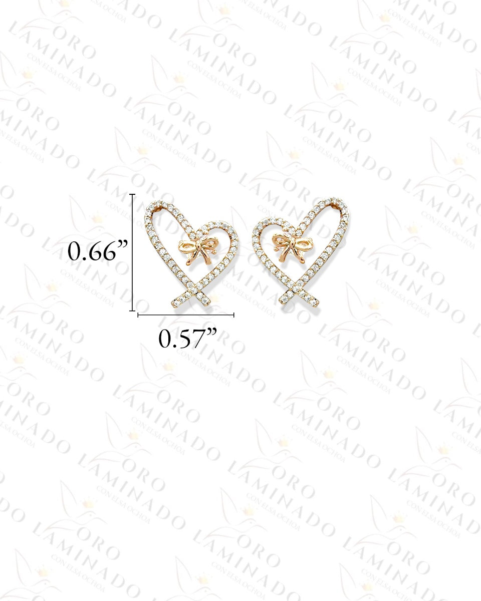 High Quality Diamond Heart Earrings Y45