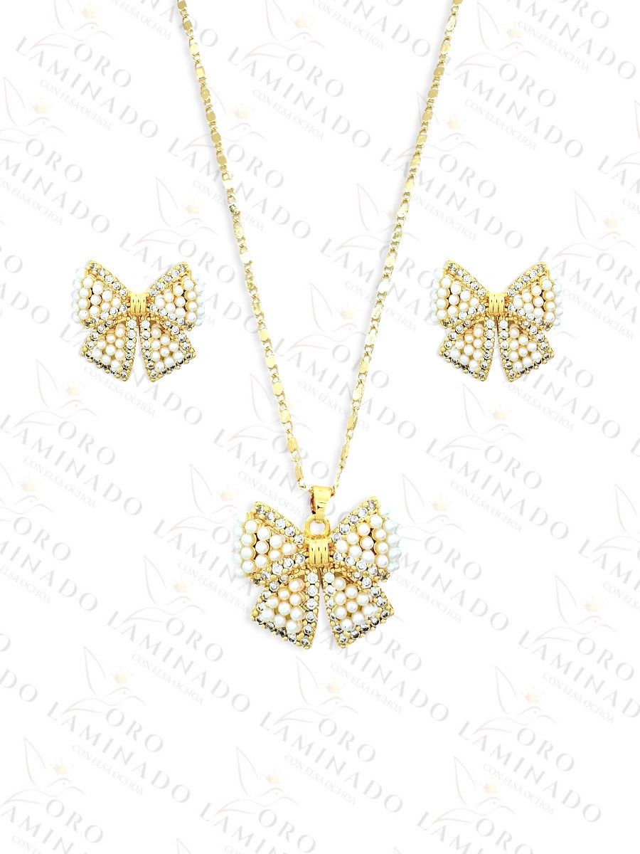 Mini Pearl Bow Set C128