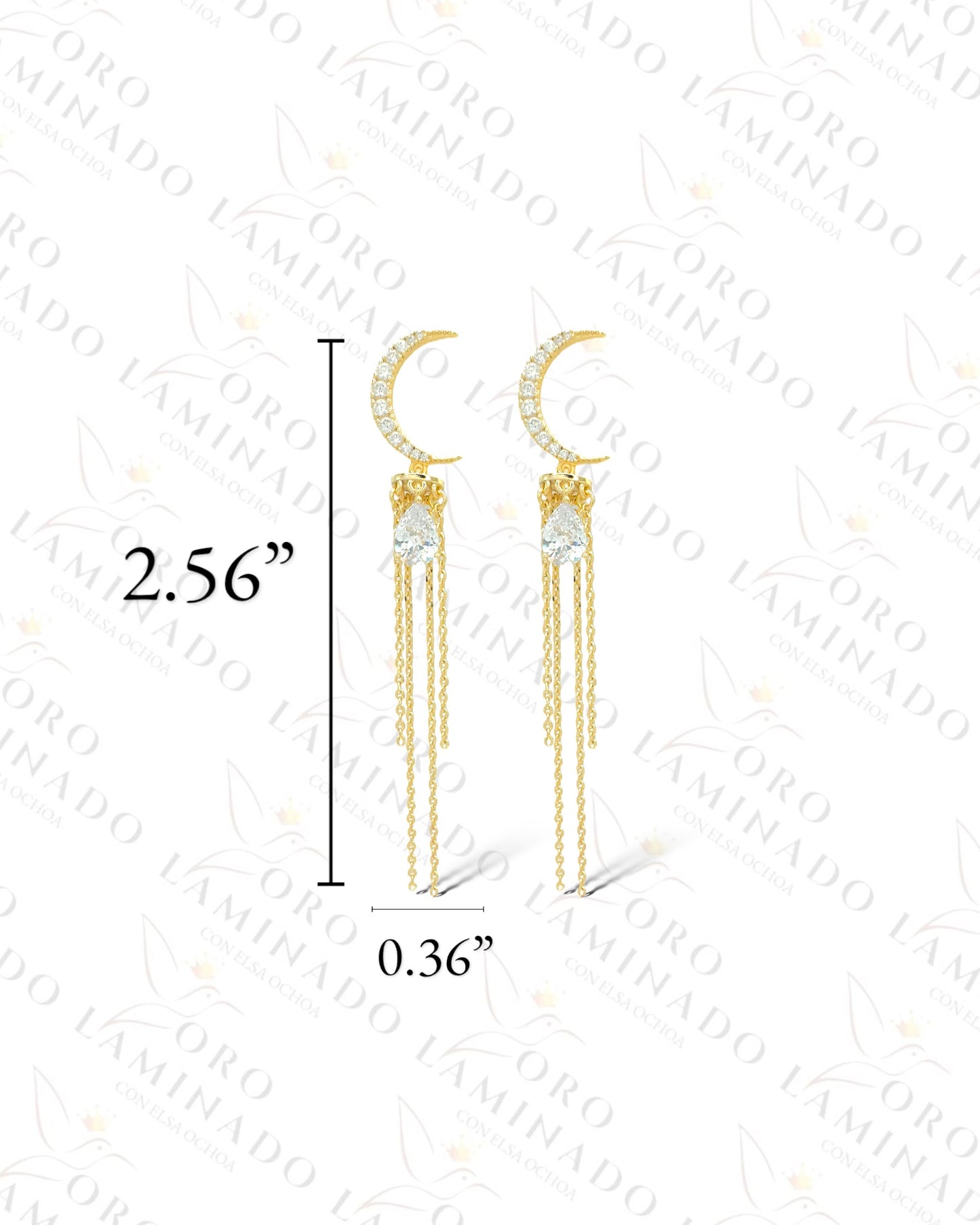 High Quality Long Moon Earrings C313