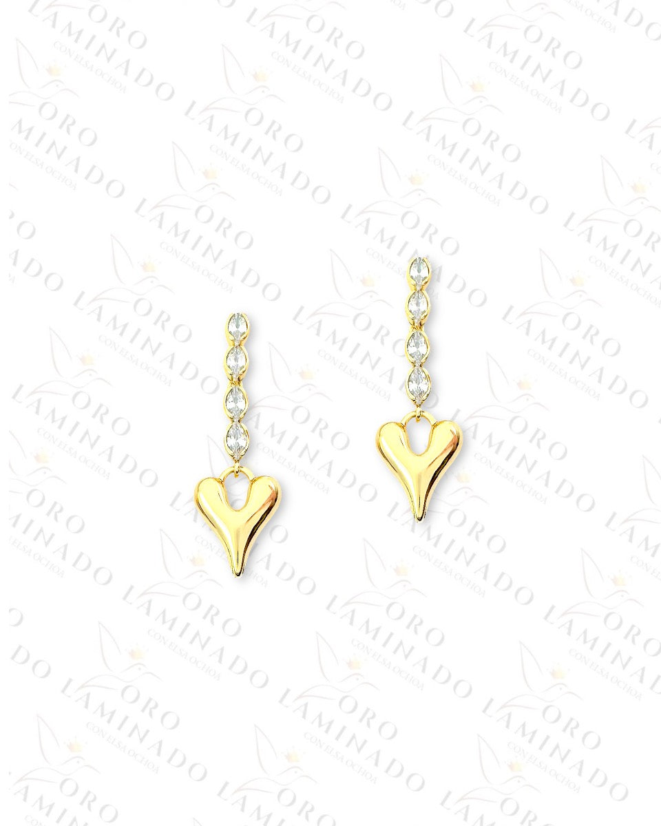 High Quality Long Heart Earrings C374