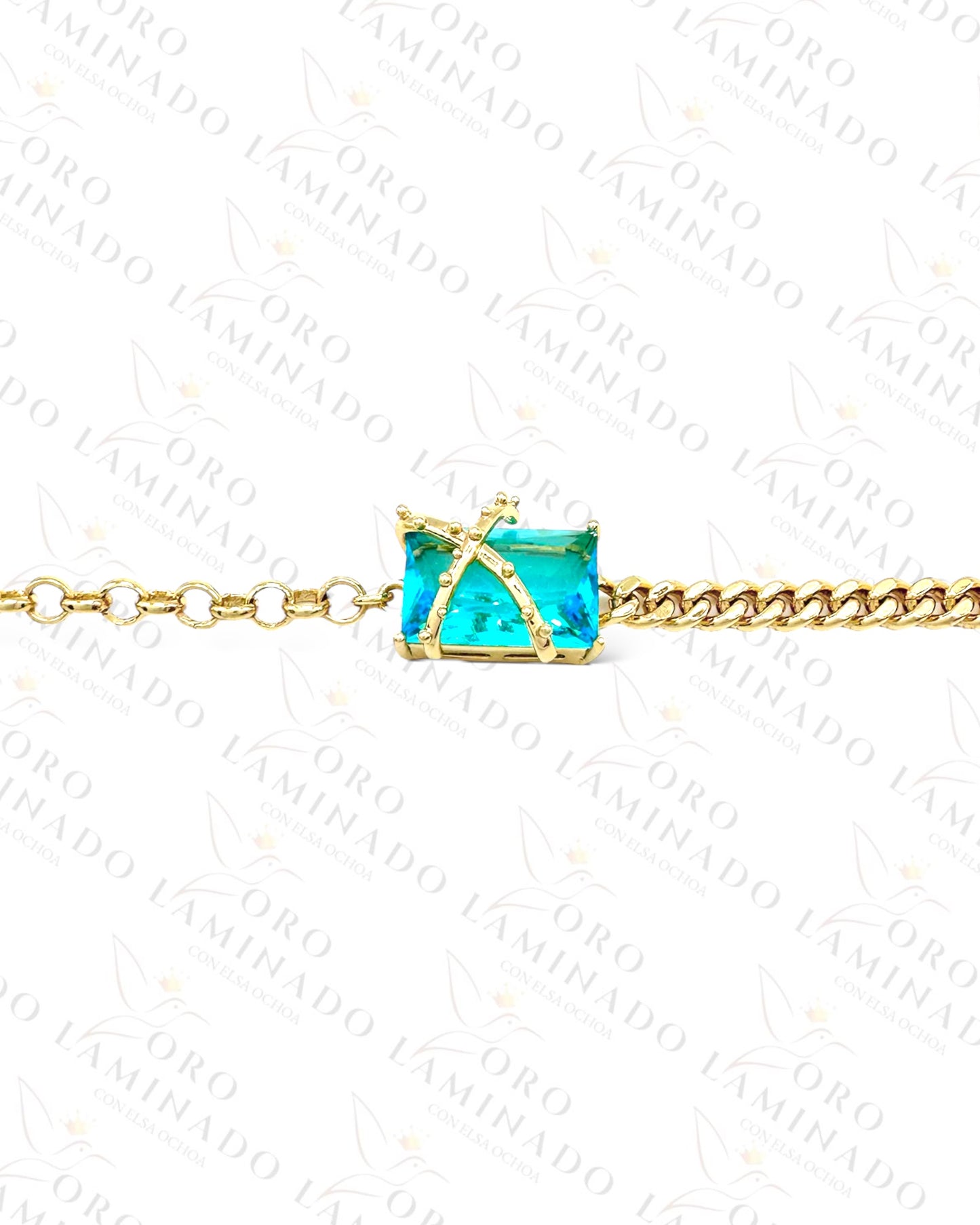 High Quality Golden Blue Stone Bracelet B398