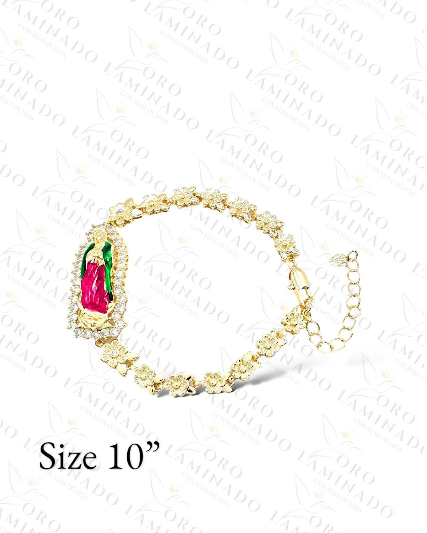 Virgen de Guadalupe Glimmering Flower Bracelet C307