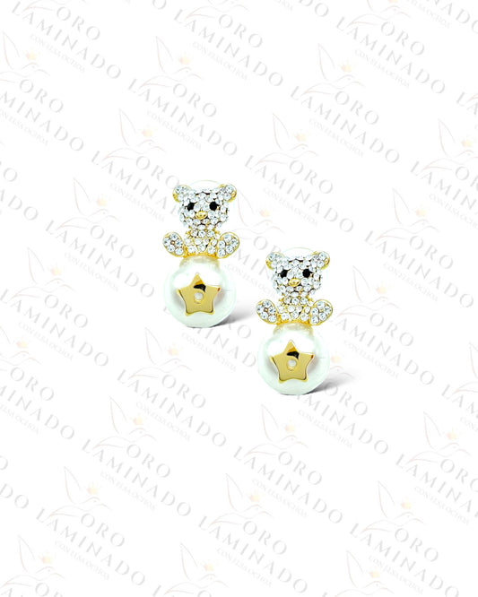 High Quality Teddy Bear and the Pearl Earrings R353