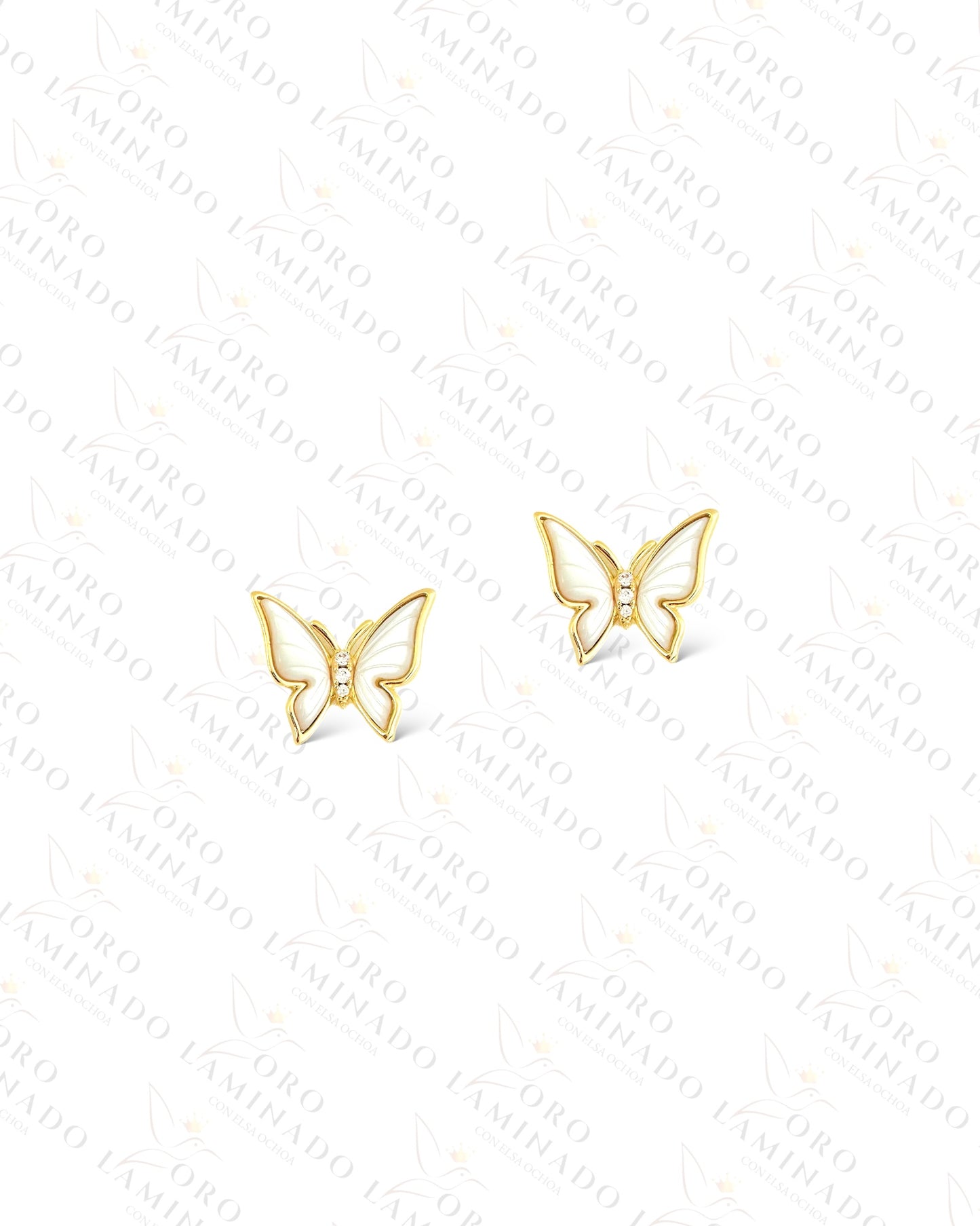 High Quality White Butterfly Earrings R292