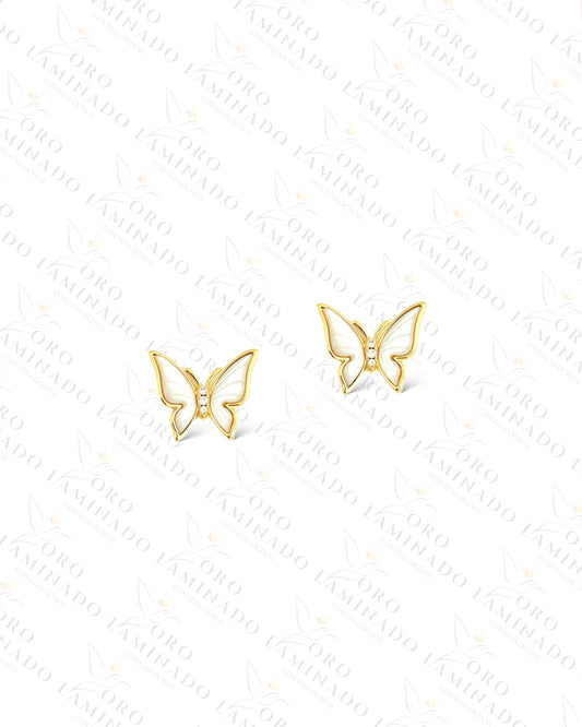 High Quality White Butterfly Earrings R292