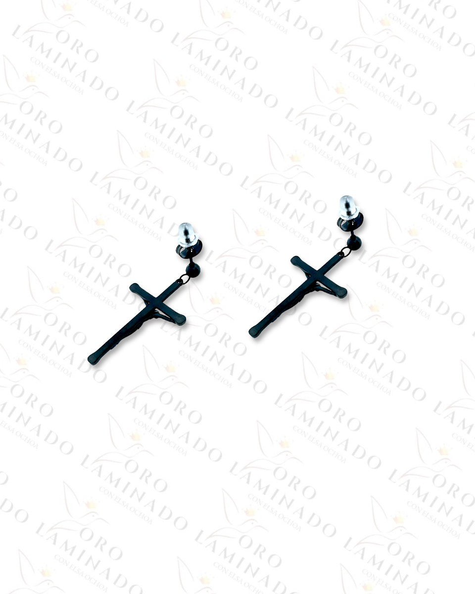 Stainless Steel Dark Cross Men Earrings  Y449