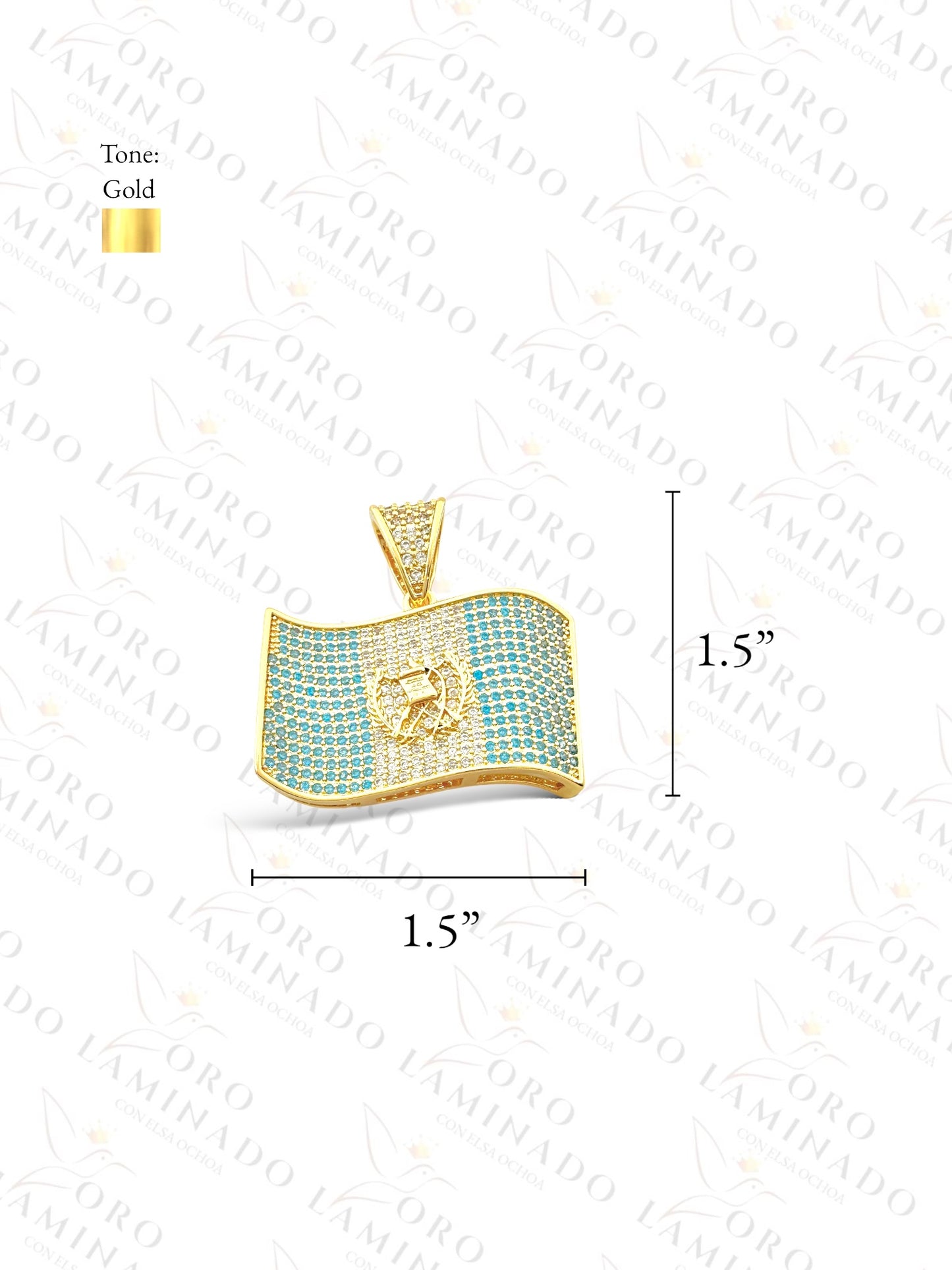 Gold Filled Guatemala Flag Pendant Y305