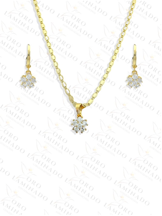 High Quality Small Diamond Flower Set R463