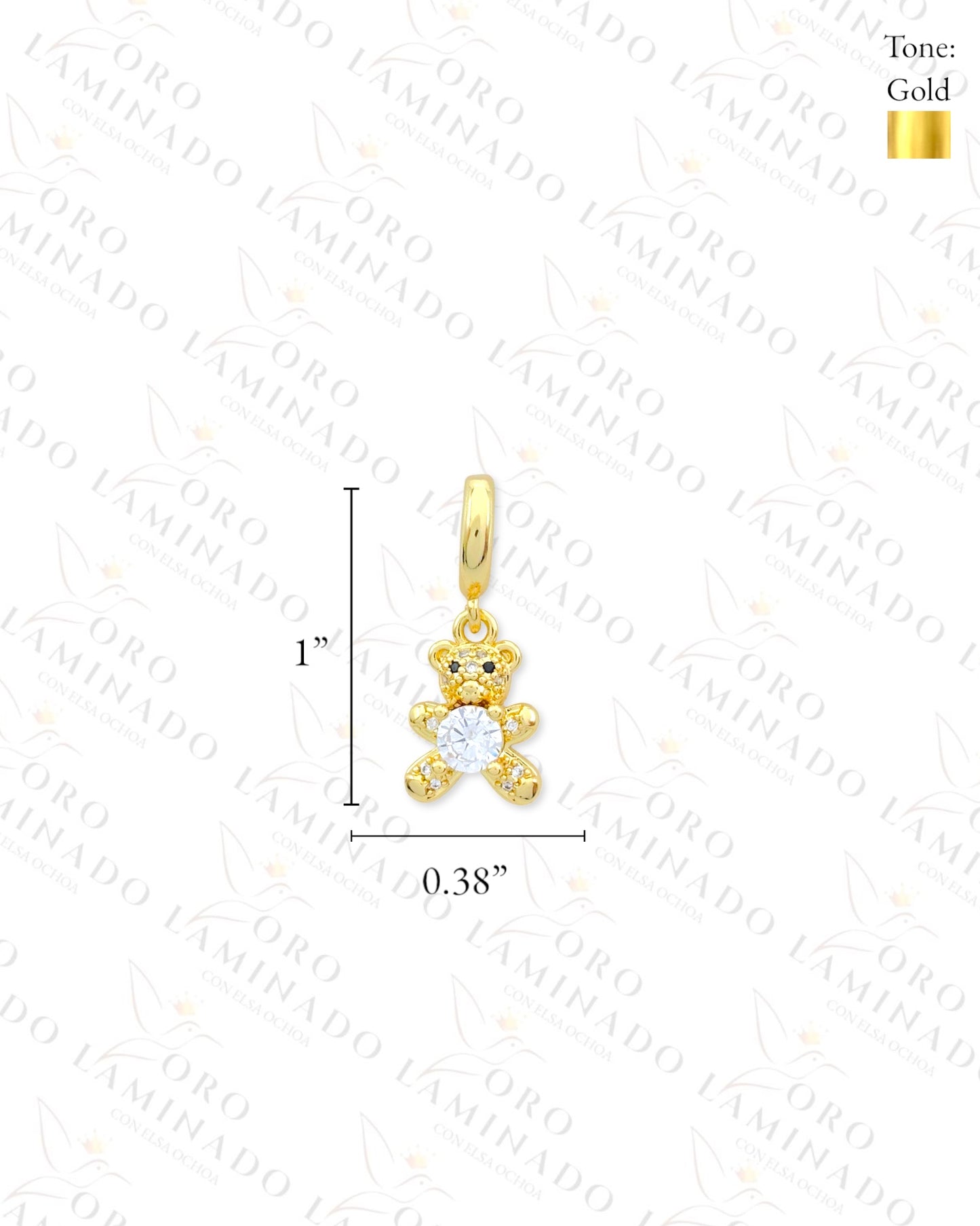 Sparkling Teddy Bear Charm (Gold Filled) R292