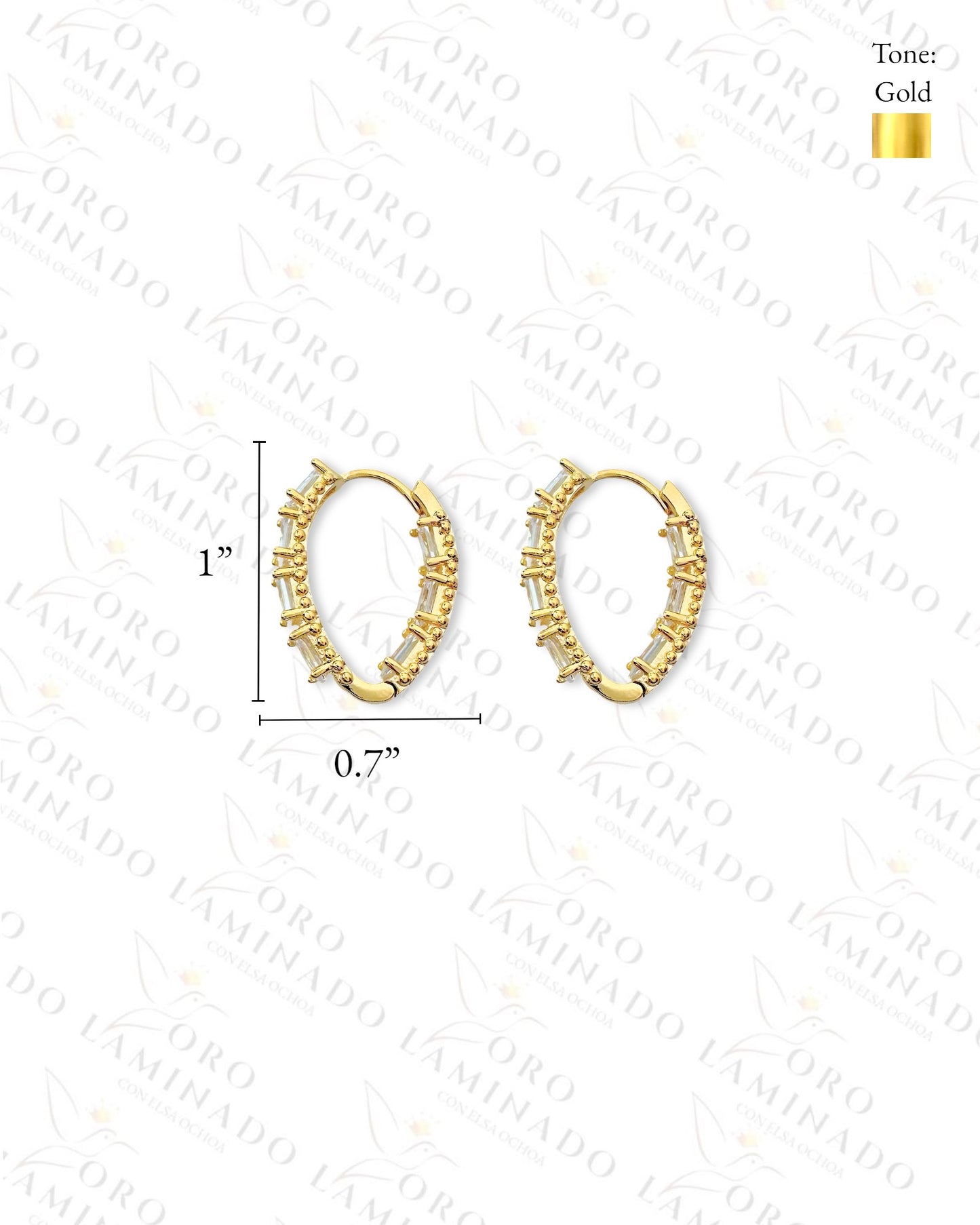 High Quality Crystal Hoop Earrings (Gold Filled) C286