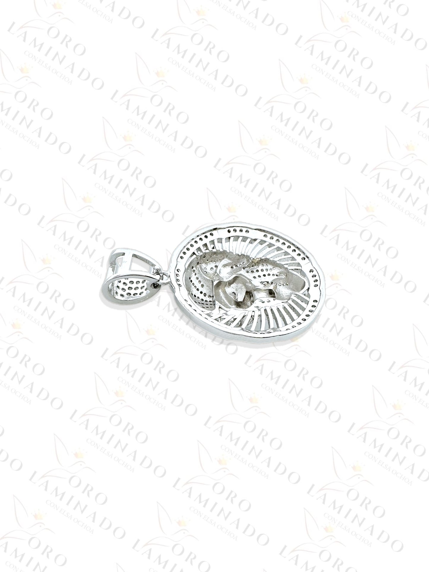 High Quality Silver Round Lion Pendant R304