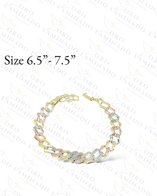 High Quality Three Tones Square Bracelet B386