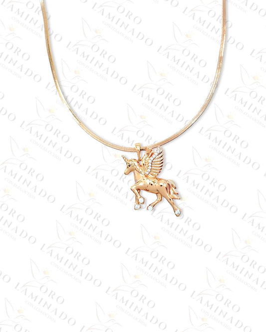 High Quality Rose Gold Unicorn Choker Necklace R174