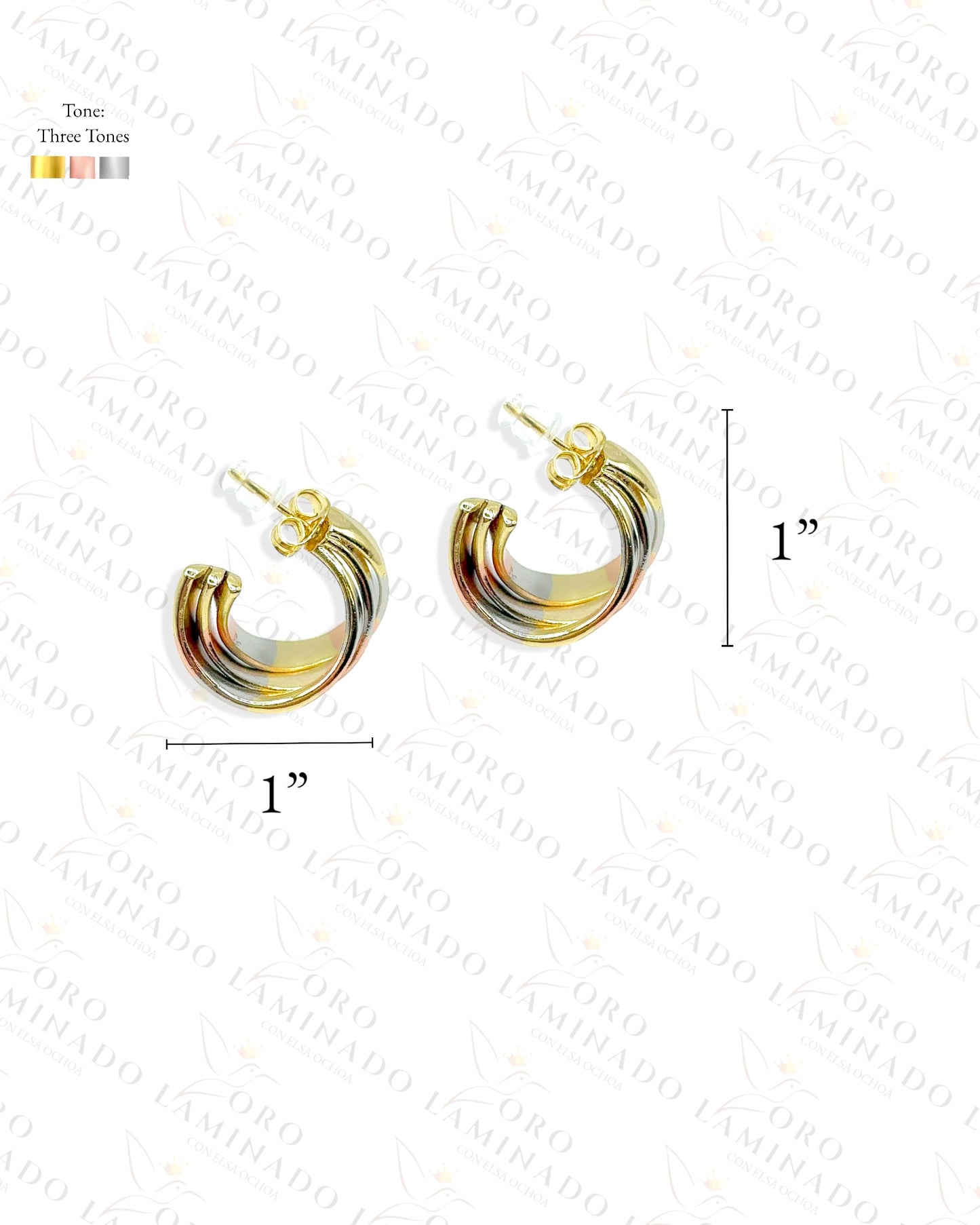 High Quality Three Tones Design Earrings Y471