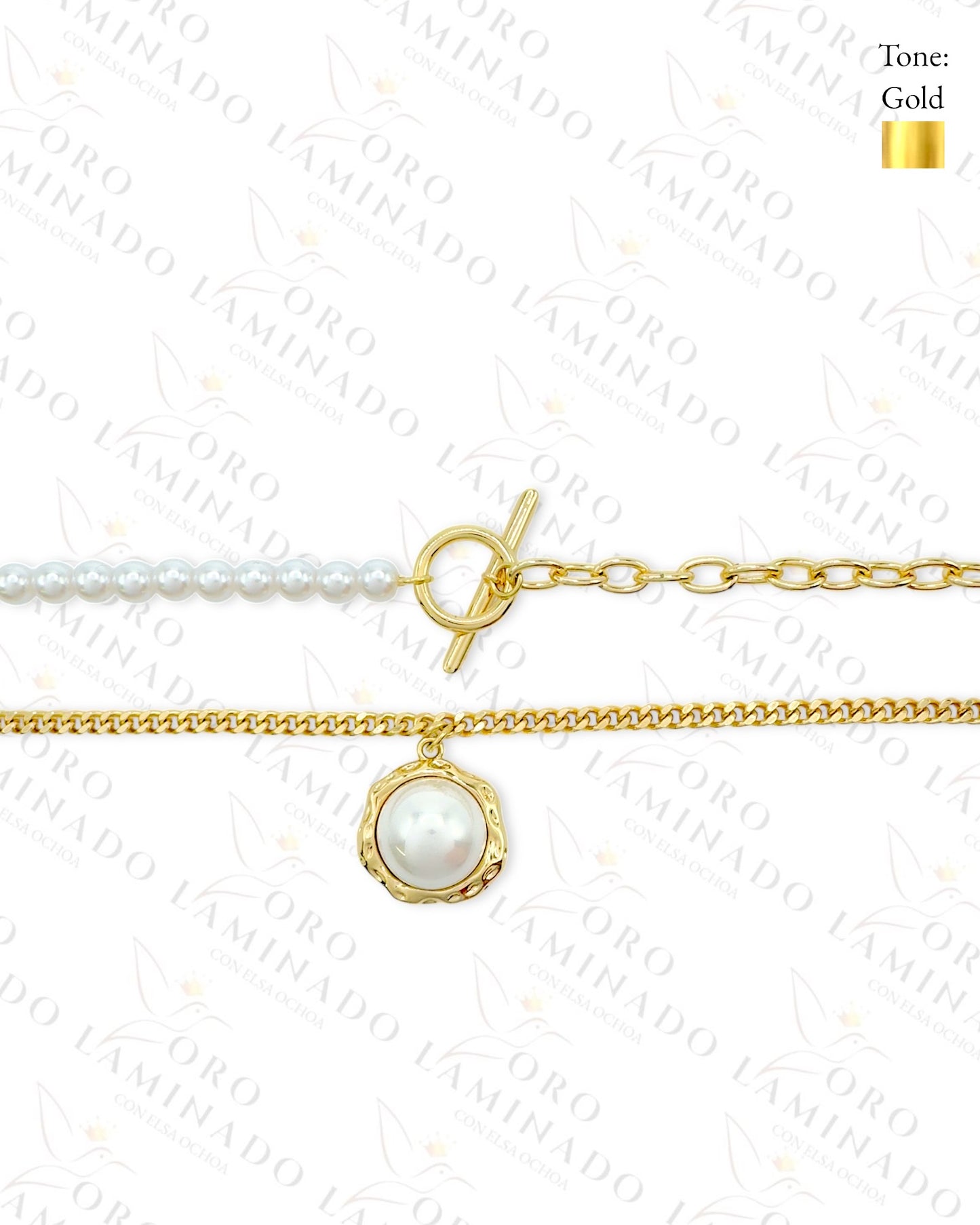 High Quality Double Chain Pearl Necklace (Gold Filled) G108