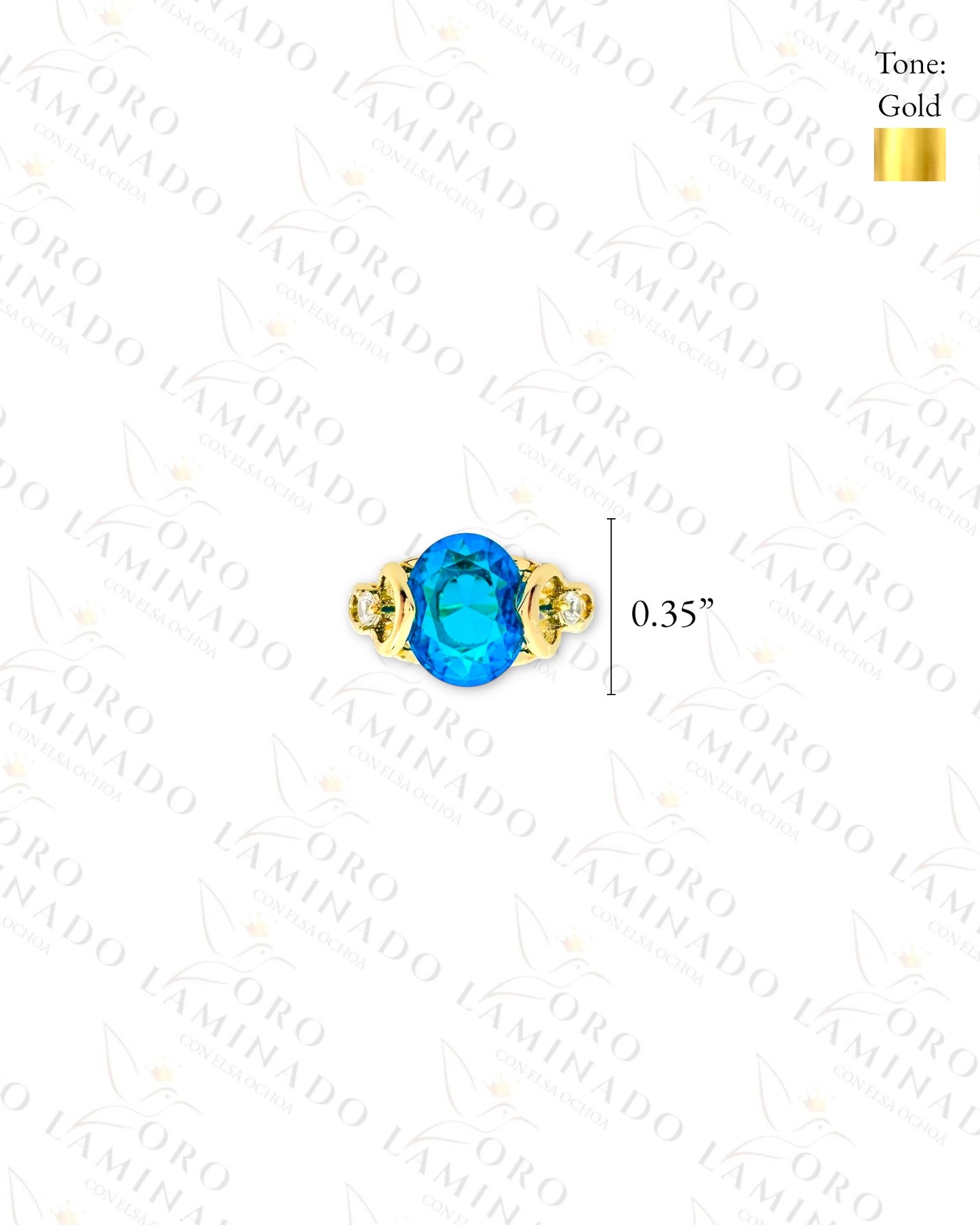 Gold Filled Blue Crystal Stone Ring C187