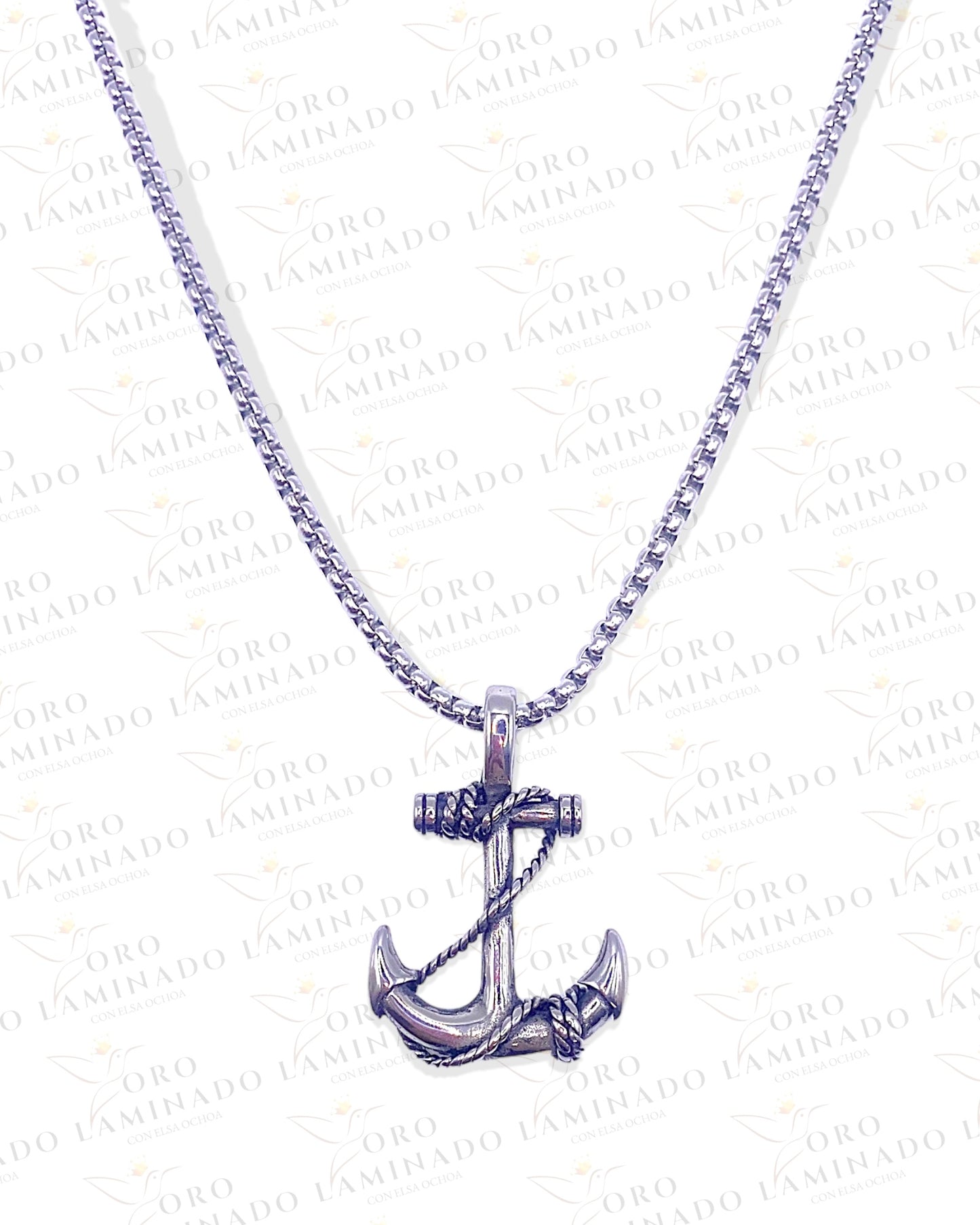 1.5” Silver Anchor Pendant with 23” Chain R118