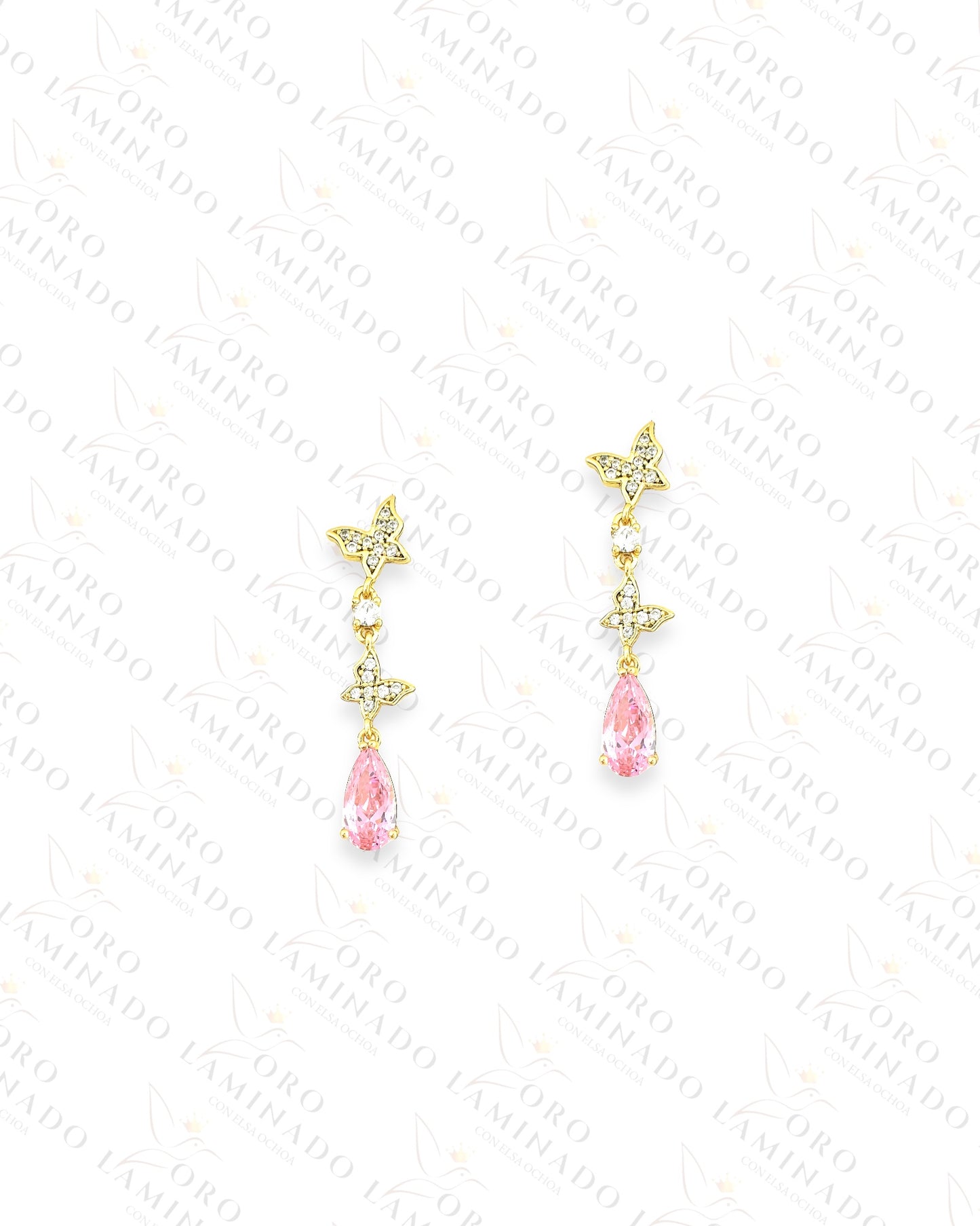 High Quality Pink Butterfly Earrings B60