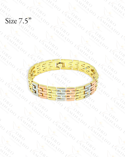 High Quality Three Tones Watch Chain Design Bracelet C448