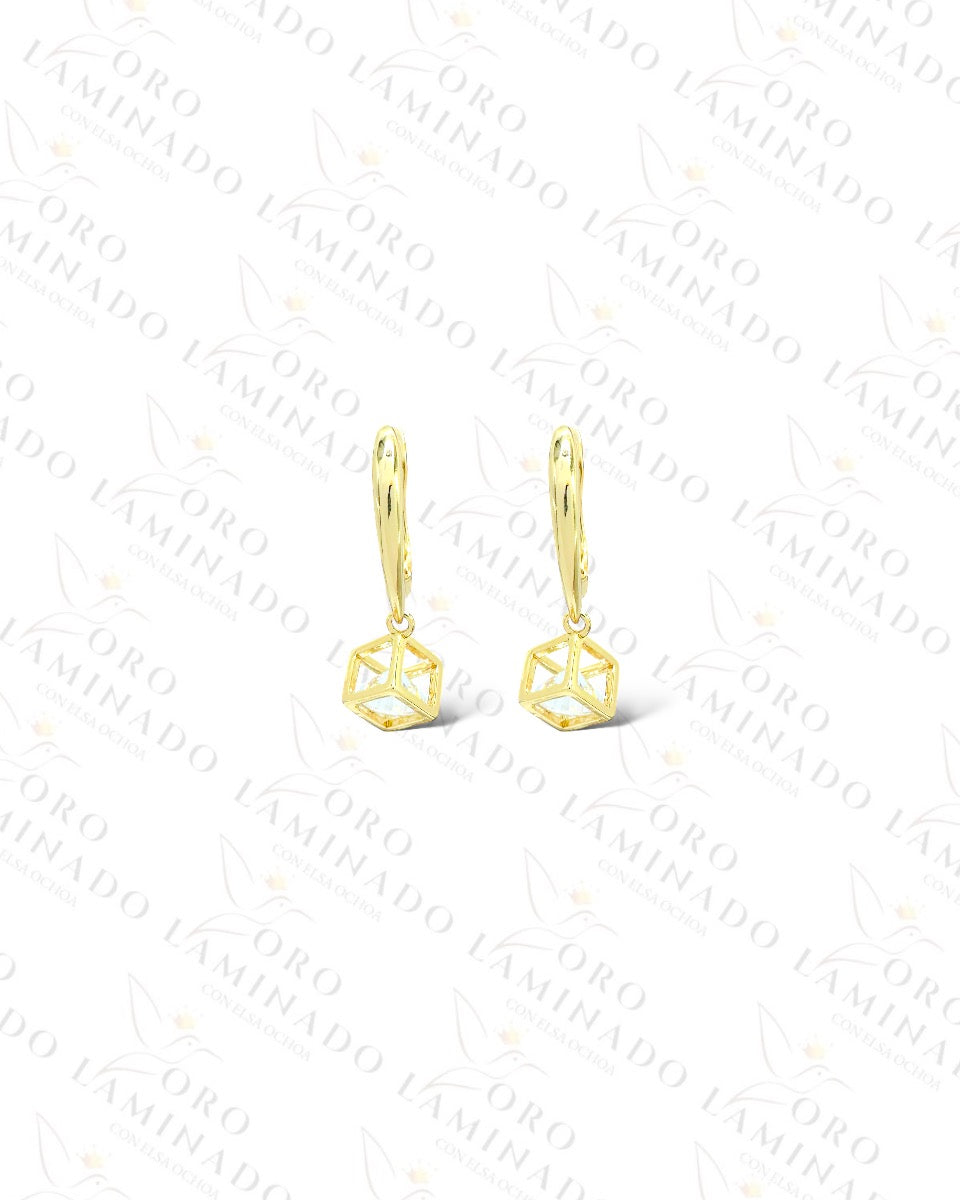 High Quality Golden Cube Earrings  B445