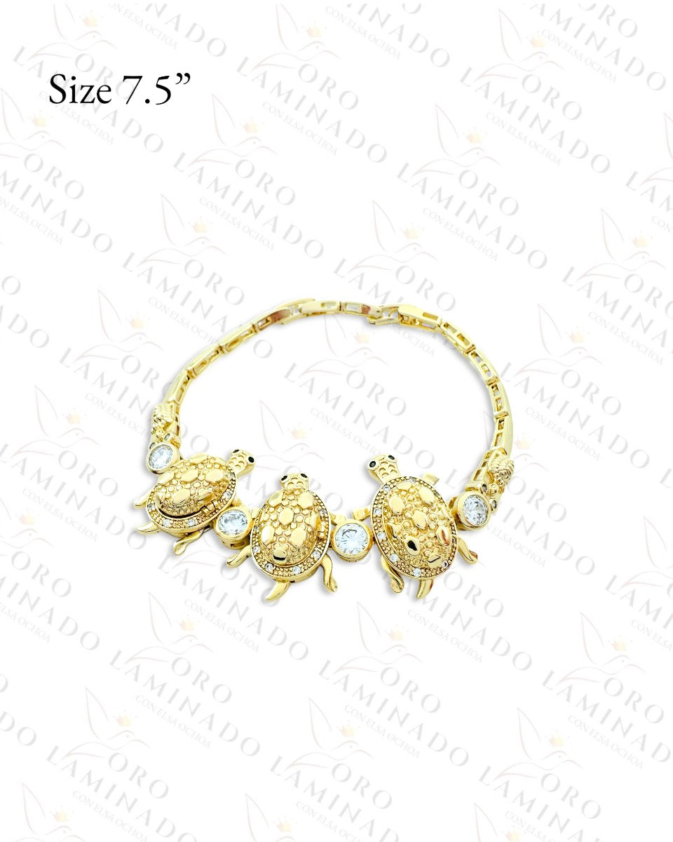 High Quality Three Turtles Gold Bracelet (Gold Filled) G152