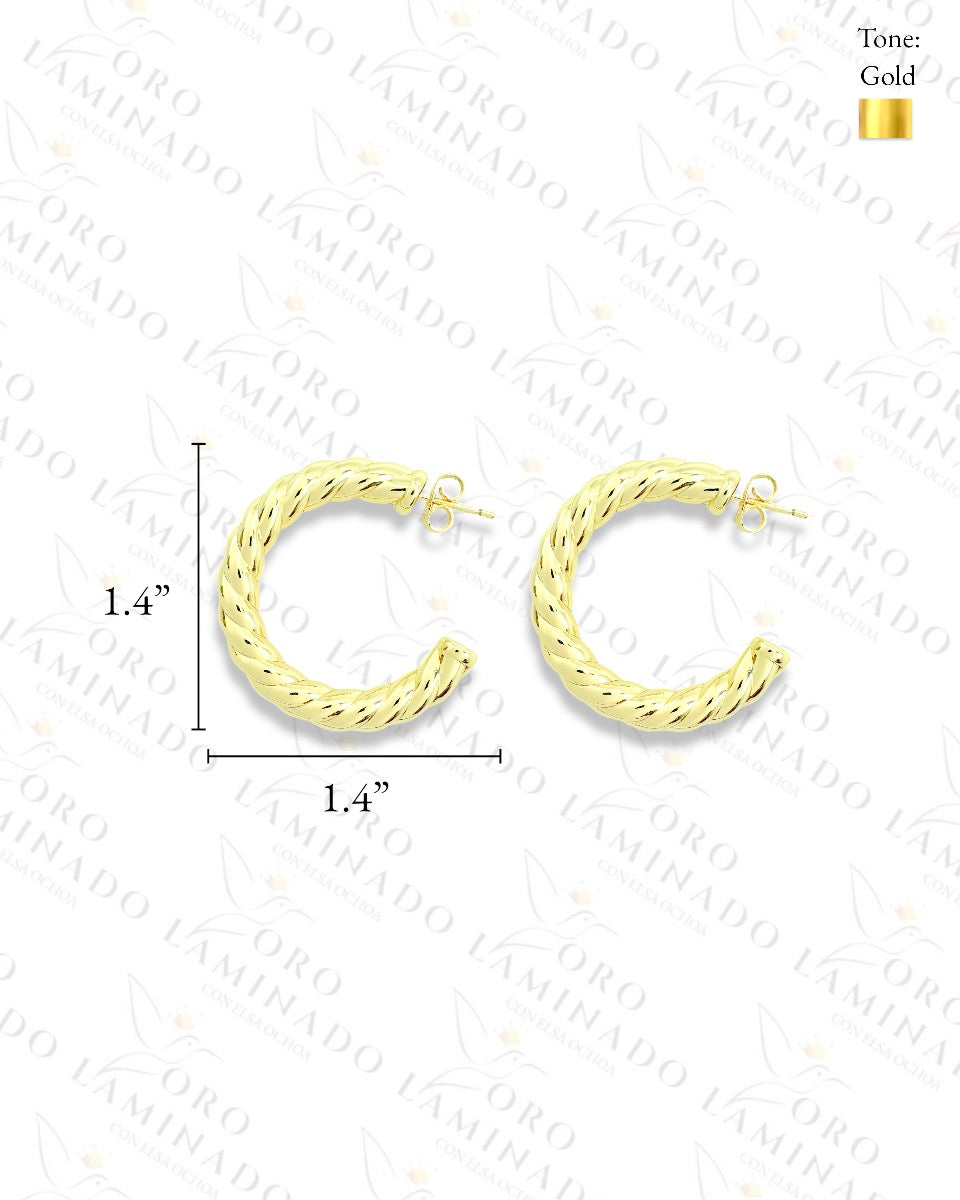 High Quality Rope Design Hoop Earrings B428