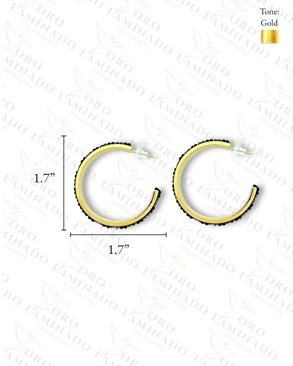 High Quality Dark and Clear C-Shape Earrings  B470