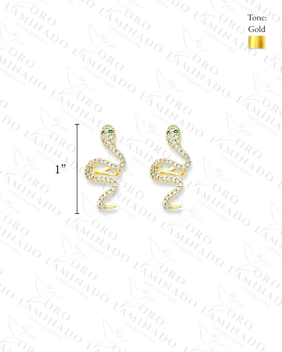 Gold Filled Diamond Snake Ear Cuff Earrings C458